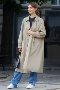 Bej Oversize Trençkot