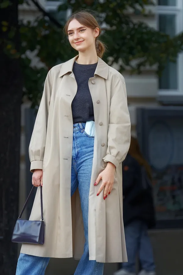 Bej Oversize Trençkot