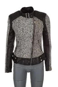 Gri Tüvit Biker Ceket