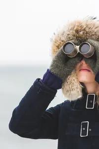 Lacivert Kürk Kapüşonlu Parka
