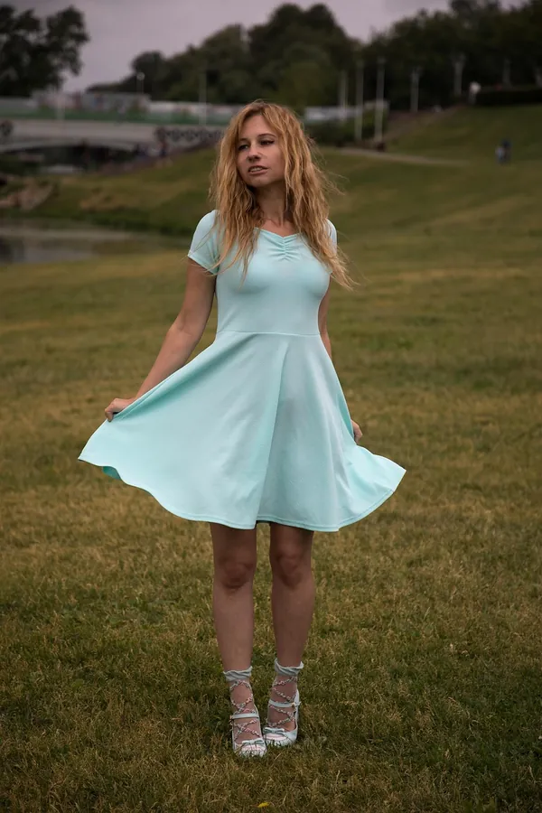 Mint Kloş Elbise