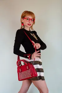 Siyah Beyaz Çizgili Mini Etek