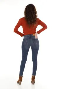 Yüksek Bel Koyu Mavi Jean